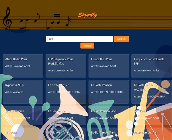 Screenshot of the old Radio Station App